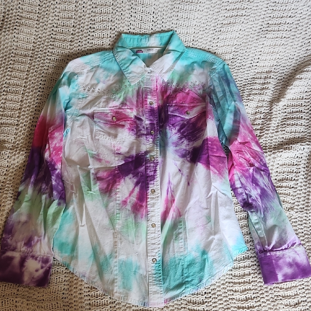Cumberland Outfitters M Tie Custom Dyed Western Shirt